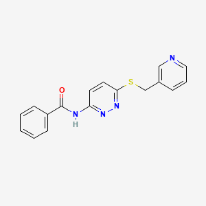 molecular formula C17H14N4OS B2901104 N-(6-((pyridin-3-ylmethyl)thio)pyridazin-3-yl)benzamide CAS No. 1021090-33-4
