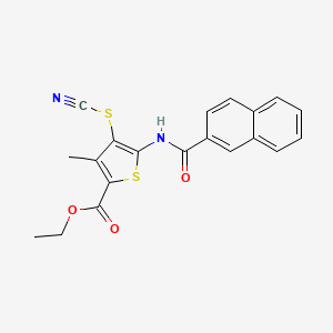 Ethyl 3-methyl-5-(naphthalene-2-carbonylamino)-4-thiocyanatothiophene-2-carboxylate