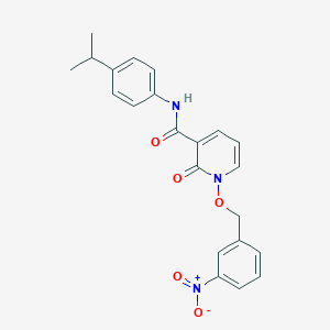 molecular formula C22H21N3O5 B2901117 N-(4-isopropylphenyl)-1-((3-nitrobenzyl)oxy)-2-oxo-1,2-dihydropyridine-3-carboxamide CAS No. 847464-91-9
