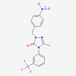 molecular formula C17H13F3N4O3 B2901121 5-methyl-2-(4-nitrobenzyl)-4-[3-(trifluoromethyl)phenyl]-2,4-dihydro-3H-1,2,4-triazol-3-one CAS No. 861206-77-1