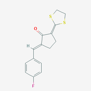 molecular formula C15H13FOS2 B290113 2-(1,3-Dithiolan-2-ylidene)-5-(4-fluorobenzylidene)cyclopentanone 