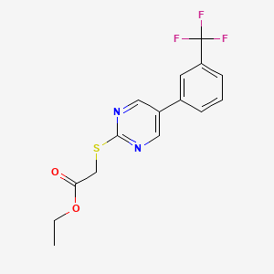 B2901138 Ethyl 2-((5-(3-(trifluoromethyl)phenyl)-2-pyrimidinyl)sulfanyl)acetate CAS No. 339101-32-5