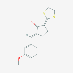 (5E)-2-(1,3-dithiolan-2-ylidene)-5-[(3-methoxyphenyl)methylidene]cyclopentan-1-one