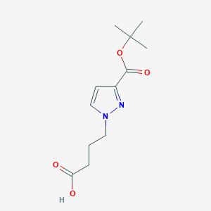 molecular formula C12H18N2O4 B2901150 4-[3-(tert-butoxycarbonyl)-1H-pyrazol-1-yl]butanoic acid CAS No. 1855952-76-9