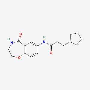 3-cyclopentyl-N-(5-oxo-2,3,4,5-tetrahydrobenzo[f][1,4]oxazepin-7-yl)propanamide