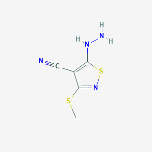 molecular formula C5H6N4S2 B2901163 5-Hydrazinyl-3-(methylsulfanyl)-1,2-thiazole-4-carbonitrile CAS No. 29231-68-3