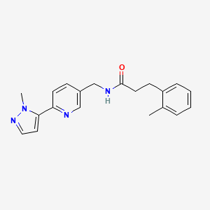 molecular formula C20H22N4O B2901168 N-((6-(1-methyl-1H-pyrazol-5-yl)pyridin-3-yl)methyl)-3-(o-tolyl)propanamide CAS No. 2034229-02-0