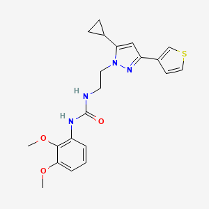 molecular formula C21H24N4O3S B2901171 1-(2-(5-cyclopropyl-3-(thiophen-3-yl)-1H-pyrazol-1-yl)ethyl)-3-(2,3-dimethoxyphenyl)urea CAS No. 2034586-14-4