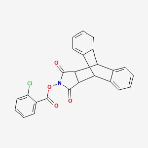 molecular formula C25H16ClNO4 B2901172 16,18-Dioxo-17-azapentacyclo[6.6.5.0^{2,7}.0^{9,14}.0^{15,19}]nonadeca-2(7),3,5,9(14),10,12-hexaen-17-yl 2-chlorobenzoate CAS No. 478029-50-4