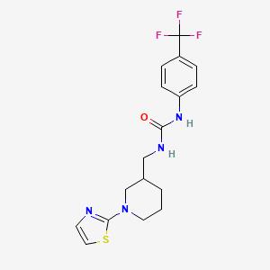 molecular formula C17H19F3N4OS B2901184 1-((1-(Thiazol-2-yl)piperidin-3-yl)methyl)-3-(4-(trifluoromethyl)phenyl)urea CAS No. 1705711-06-3