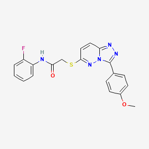 molecular formula C20H16FN5O2S B2901185 N-(2-fluorophenyl)-2-((3-(4-methoxyphenyl)-[1,2,4]triazolo[4,3-b]pyridazin-6-yl)thio)acetamide CAS No. 852376-33-1
