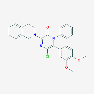 molecular formula C27H24ClN3O3 B290119 5-chloro-3-(3,4-dihydro-2(1H)-isoquinolinyl)-6-(3,4-dimethoxyphenyl)-1-phenyl-2(1H)-pyrazinone 