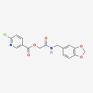 molecular formula C16H13ClN2O5 B2901193 {[(2H-1,3-benzodioxol-5-yl)methyl]carbamoyl}methyl 6-chloropyridine-3-carboxylate CAS No. 386279-63-6