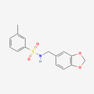molecular formula C15H15NO4S B2901197 N-(1,3-benzodioxol-5-ylmethyl)-3-methylbenzenesulfonamide CAS No. 670271-76-8