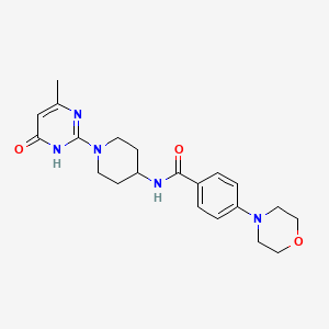 molecular formula C21H27N5O3 B2901198 N-(1-(4-methyl-6-oxo-1,6-dihydropyrimidin-2-yl)piperidin-4-yl)-4-morpholinobenzamide CAS No. 1904026-51-2