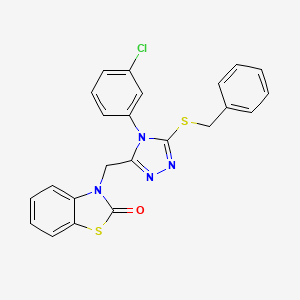 molecular formula C23H17ClN4OS2 B2901205 3-((5-(benzylthio)-4-(3-chlorophenyl)-4H-1,2,4-triazol-3-yl)methyl)benzo[d]thiazol-2(3H)-one CAS No. 847403-48-9
