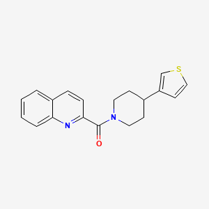 molecular formula C19H18N2OS B2901213 Quinolin-2-yl(4-(thiophen-3-yl)piperidin-1-yl)methanone CAS No. 1797290-62-0