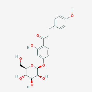 molecular formula C22H26O9 B2901218 1-[2-Hydroxy-4-[(2S,3R,4S,5S,6R)-3,4,5-trihydroxy-6-(hydroxymethyl)oxan-2-yl]oxyphenyl]-3-(4-methoxyphenyl)propan-1-one CAS No. 69261-84-3