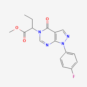 molecular formula C16H15FN4O3 B2901220 methyl 2-(1-(4-fluorophenyl)-4-oxo-1H-pyrazolo[3,4-d]pyrimidin-5(4H)-yl)butanoate CAS No. 852451-08-2