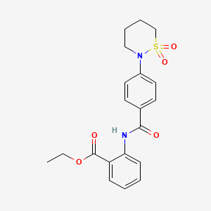 Ethyl 2-[[4-(1,1-dioxothiazinan-2-yl)benzoyl]amino]benzoate