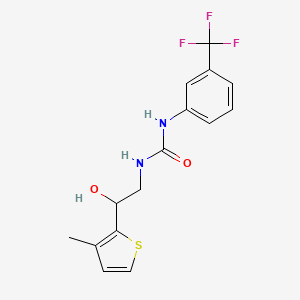 molecular formula C15H15F3N2O2S B2901228 1-(2-Hydroxy-2-(3-methylthiophen-2-yl)ethyl)-3-(3-(trifluoromethyl)phenyl)urea CAS No. 1351650-66-2