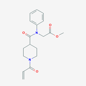 molecular formula C18H22N2O4 B2901231 Methyl 2-(N-(1-prop-2-enoylpiperidine-4-carbonyl)anilino)acetate CAS No. 2361764-04-5