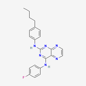 molecular formula C22H21FN6 B2901238 N2-(4-butylphenyl)-N4-(4-fluorophenyl)pteridine-2,4-diamine CAS No. 954013-59-3