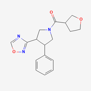 molecular formula C17H19N3O3 B2901242 (3-(1,2,4-Oxadiazol-3-yl)-4-phenylpyrrolidin-1-yl)(tetrahydrofuran-3-yl)methanone CAS No. 2034374-56-4