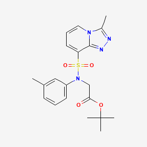 molecular formula C20H24N4O4S B2901248 tert-butyl 2-(3-methyl-N-(m-tolyl)-[1,2,4]triazolo[4,3-a]pyridine-8-sulfonamido)acetate CAS No. 1251704-04-7