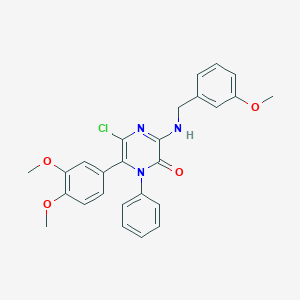 molecular formula C26H24ClN3O4 B290125 5-chloro-6-(3,4-dimethoxyphenyl)-3-[(3-methoxybenzyl)amino]-1-phenyl-2(1H)-pyrazinone 