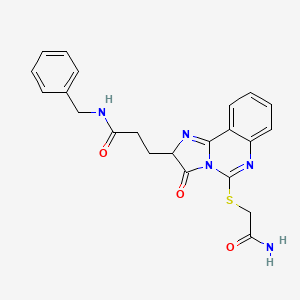 molecular formula C22H21N5O3S B2901260 N-benzyl-3-{5-[(carbamoylmethyl)sulfanyl]-3-oxo-2H,3H-imidazo[1,2-c]quinazolin-2-yl}propanamide CAS No. 1028774-47-1