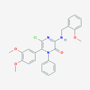 molecular formula C26H24ClN3O4 B290127 5-chloro-6-(3,4-dimethoxyphenyl)-3-[(2-methoxybenzyl)amino]-1-phenyl-2(1H)-pyrazinone 