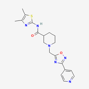 molecular formula C19H22N6O2S B2901275 N-(4,5-dimethylthiazol-2-yl)-1-((3-(pyridin-4-yl)-1,2,4-oxadiazol-5-yl)methyl)piperidine-3-carboxamide CAS No. 1286728-65-1