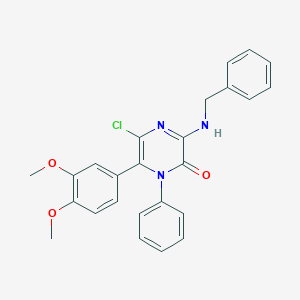 molecular formula C25H22ClN3O3 B290128 3-(benzylamino)-5-chloro-6-(3,4-dimethoxyphenyl)-1-phenyl-2(1H)-pyrazinone 