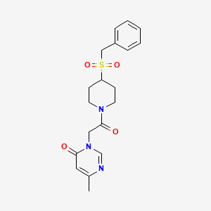 molecular formula C19H23N3O4S B2901290 3-(2-(4-(benzylsulfonyl)piperidin-1-yl)-2-oxoethyl)-6-methylpyrimidin-4(3H)-one CAS No. 2034234-26-7