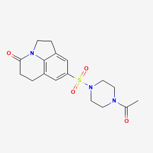 molecular formula C17H21N3O4S B2901295 8-((4-acetylpiperazin-1-yl)sulfonyl)-5,6-dihydro-1H-pyrrolo[3,2,1-ij]quinolin-4(2H)-one CAS No. 903257-73-8