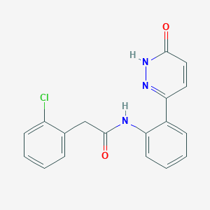 molecular formula C18H14ClN3O2 B2901300 2-(2-chlorophenyl)-N-(2-(6-oxo-1,6-dihydropyridazin-3-yl)phenyl)acetamide CAS No. 1428372-22-8