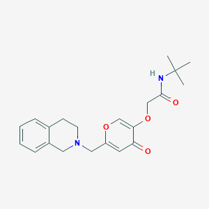 molecular formula C21H26N2O4 B2901301 N-tert-butyl-2-[6-(3,4-dihydro-1H-isoquinolin-2-ylmethyl)-4-oxopyran-3-yl]oxyacetamide CAS No. 898420-46-7