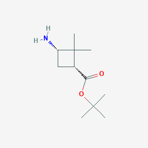 molecular formula C11H21NO2 B2901303 Tert-butyl (1R,3S)-3-amino-2,2-dimethylcyclobutane-1-carboxylate CAS No. 1993287-30-1