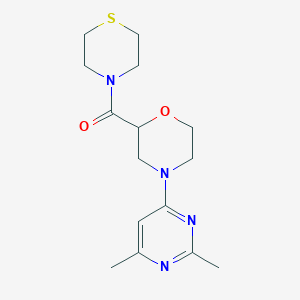 molecular formula C15H22N4O2S B2901304 [4-(2,6-Dimethylpyrimidin-4-yl)morpholin-2-yl]-thiomorpholin-4-ylmethanone CAS No. 2415634-80-7