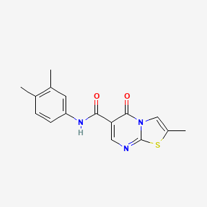 molecular formula C16H15N3O2S B2901306 N-(3,4-dimethylphenyl)-2-methyl-5-oxo-5H-thiazolo[3,2-a]pyrimidine-6-carboxamide CAS No. 896340-40-2