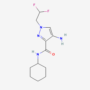 molecular formula C12H18F2N4O B2901308 4-Amino-N-cyclohexyl-1-(2,2-difluoroethyl)-1H-pyrazole-3-carboxamide CAS No. 2101200-84-2