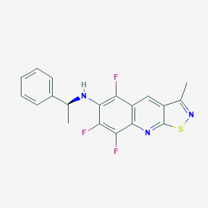 molecular formula C19H14F3N3S B290131 N-(1-phenylethyl)-N-(5,7,8-trifluoro-3-methylisothiazolo[5,4-b]quinolin-6-yl)amine 