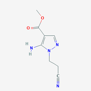 molecular formula C8H10N4O2 B2901315 Methyl 5-amino-1-(2-cyanoethyl)pyrazole-4-carboxylate CAS No. 2287285-40-7
