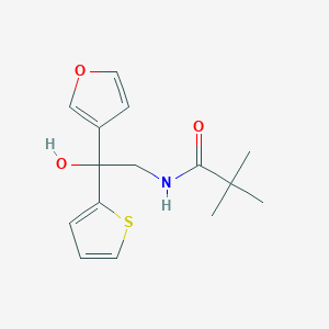 molecular formula C15H19NO3S B2901320 N-(2-(furan-3-yl)-2-hydroxy-2-(thiophen-2-yl)ethyl)pivalamide CAS No. 2034486-73-0