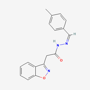 molecular formula C17H15N3O2 B2901321 2-(1,2-benzisoxazol-3-yl)-N'-[(Z)-(4-methylphenyl)methylidene]acetohydrazide CAS No. 860651-41-8