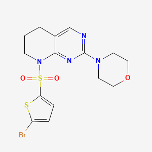 B2901327 4-(8-((5-Bromothiophen-2-yl)sulfonyl)-5,6,7,8-tetrahydropyrido[2,3-d]pyrimidin-2-yl)morpholine CAS No. 2176270-73-6
