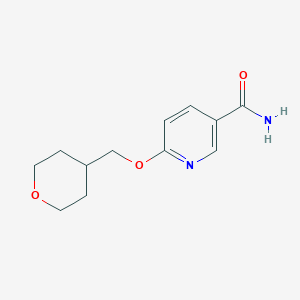 molecular formula C12H16N2O3 B2901352 6-((tetrahydro-2H-pyran-4-yl)methoxy)nicotinamide CAS No. 2034364-29-7