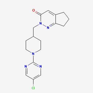 molecular formula C17H20ClN5O B2901357 2-{[1-(5-chloropyrimidin-2-yl)piperidin-4-yl]methyl}-2H,3H,5H,6H,7H-cyclopenta[c]pyridazin-3-one CAS No. 2097859-40-8