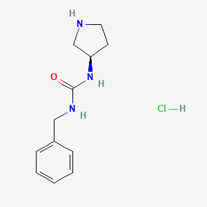 molecular formula C12H18ClN3O B2901369 (R)-1-Benzyl-3-(pyrrolidin-3-yl)urea hydrochloride CAS No. 1439894-54-8